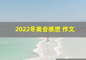 2022冬奥会感想 作文